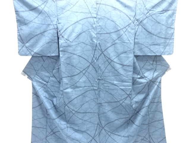 アンティーク　線描き模様織り出し手織り紬着物